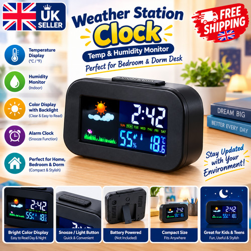 Weather station clock with - clock,